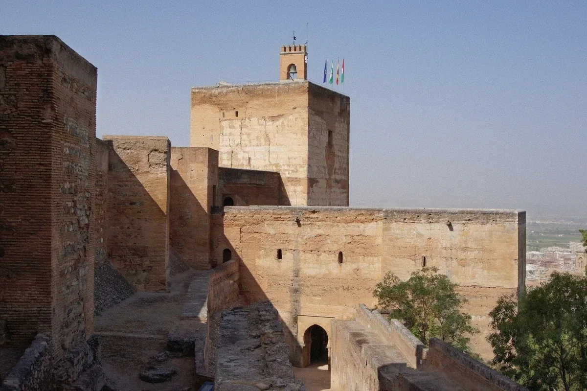 Ramparts of the Alcazaba fortress at the Alhambra in Granada, Spain